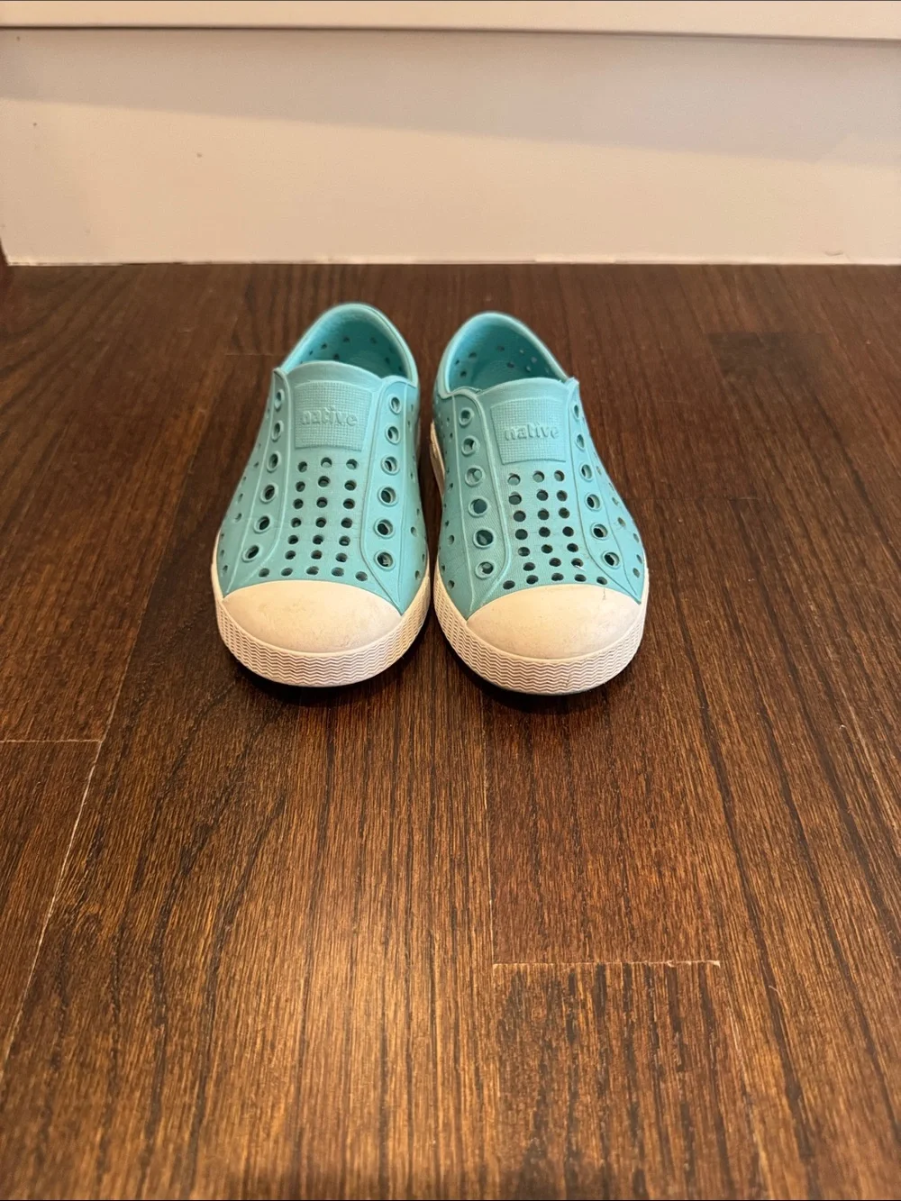 Native Jefferson Kids Aqua Blue Teal Slip On Water Shoes Size Child 7 / C7